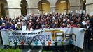 Representantes de la sociedad gijonesa asistentes a la lectura del manifiesto dactado por la Plataforma en Defensa del Plan de Vas en el CCAI