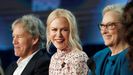 Nicole Kidman, entre David E. Kelley y Meryl Streep, con quienes trabaja en «Big Little Lies»