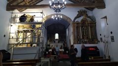 Los trabajos de restauracin del retablo (a la izquierda de la imagen) durarn hasta noviembre
