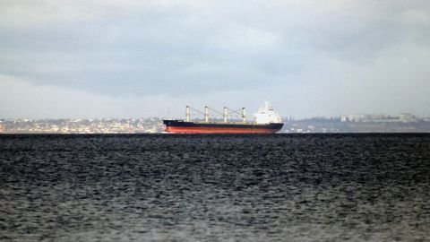 Un barco cargado de cereal atraviesa el corredor abierto en el Mar Negro