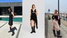 Tres formas de llevar las botas moteras por Courtney Trop, Bershka y Sofia Coelho