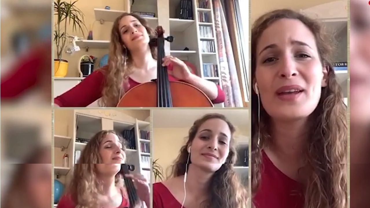 �Adios r�os, adi�s fontes� cantado e tocado ao chelo dende Basilea�por una int�rprete de Sanxenxo.Los instrumentos de viento son frecuentes en este tipo de composiciones