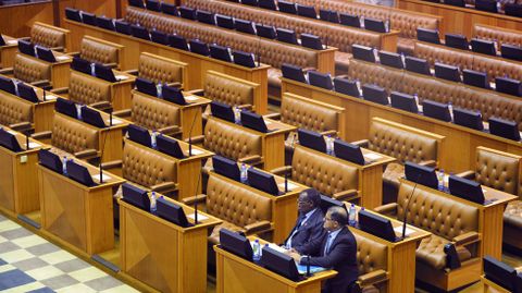 Dos miembros del partido Inkatha Freedom Party fueron boicoteados por el resto de partidos opositores en el parlamento de Sudfrica