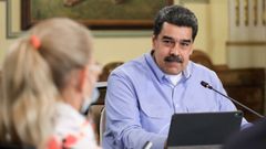 Nicols Maduro, en una reunin el pasado lunes con miembros de su gabinete.