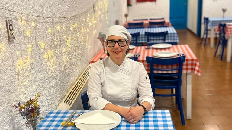 Andrea Vastianou, copropietaria del restaurante Hellas.