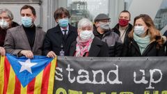 Concentracin de eurodiputados catalanes y Puigdemont en Bruselas