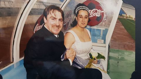 Amada y Emilio, boda en el Museo do Celta en Balados en el 2000