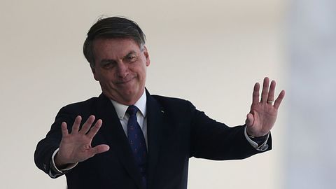 Bolsonaro, en el palacio de Planalto, sede del Gobierno