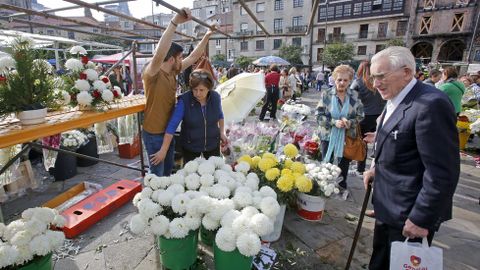 Mercado de flores para Todos los Santos