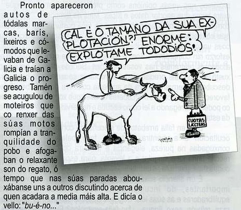 As viñetas do Carrabouxo ilustran algunhas páxinas da publicación.