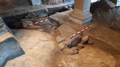 Imagen de la excavacin arqueolgica en el monasterio de Santo Estevo de Ribas de Sil