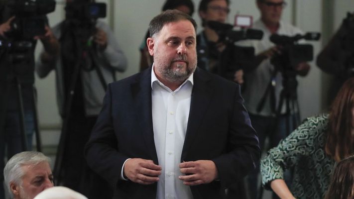Oriol Junqueras, presidente de ERC, este mi�rcoles en un desayuno informativo en Madrid