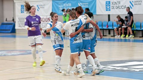 Las jugadoras del Marín Futsal lograron este sábado un valioso empate en casa frente al Roldán