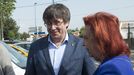 El expresidente de la Generalitat, Carles Puigdemont, en el congreso de Junts celebrado en Argelès-sur-Mer, Francia