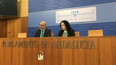 Los parlamentarios de Vox en Andaluca Alejandro Hernndez y Luz Belinda Rodrguez, en una imagen de archivo