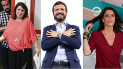 Ariana Lastra, del PSOE; Pablo Casado, del PP, y Macarena Olona, de Vox, ya no estarn en primera fila en el nuevo curso poltico