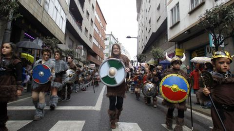 Los vikingos del Anpa del Colexio Novo fueron segundo en la categora de comparsas de ms de noventa integrantes