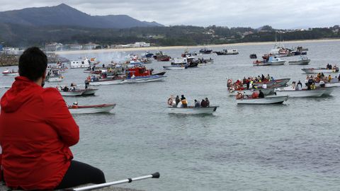 Protesta flota de bajura en Ribeira