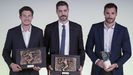 Pablo Carreño, Raúl Entrerríos y Saúl Craviotto posan con sus premios en la XXXVII Gala del Deporte Asturiano