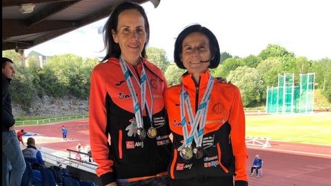 Aida Fernndez y Luz Domnguez, atletas del Burgas.