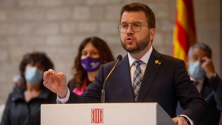 El presidente de la Generalitat en la comparecencia que ofreció esta tarde