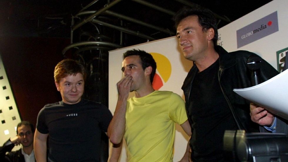 Tres de los actores de la serie, en un encuentro con fans en A Corua en el 2001.