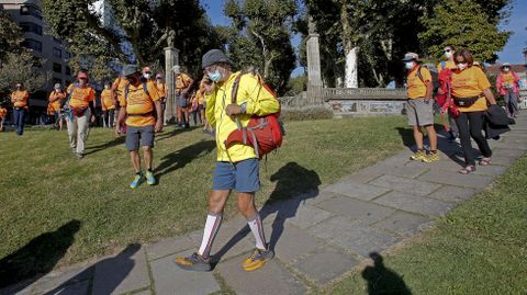 Peregrinos de la isla de La Palma pasan por Pontevedra haciendo el Camino de Santiago