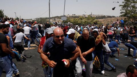 Disturbios en el exterior de la Ciudad Vieja de Jerusaln