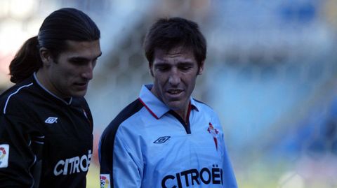 Pinto, con el actual técnico del Celta, Berizzo, en el 2005