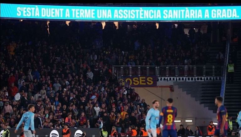 El Barcelona-Celta, interrumpido durante veinte minutos por una incidencia médica en la grada