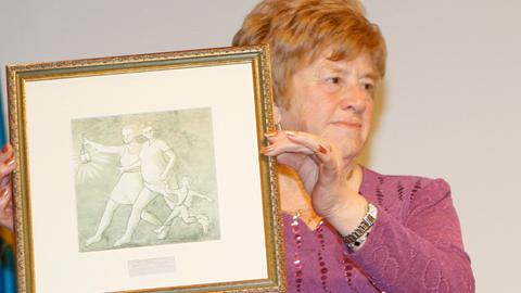 Anita Sirgo durante un homenaje