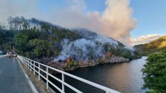 Incendio forestal en Santa Marta (Ribadavia)