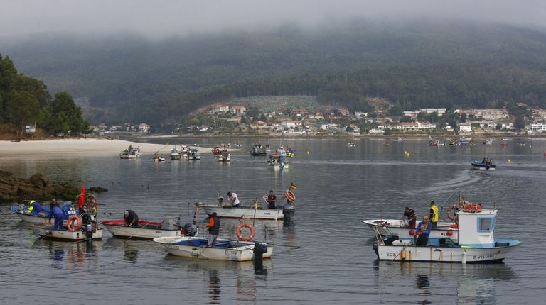 El marisqueo a flote para hasta principios de marzo en la ría de Pontevedra: «Hay muy poca mercancía»
