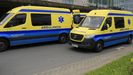 Ambulancias en el Hospital Clnico de Santiago.