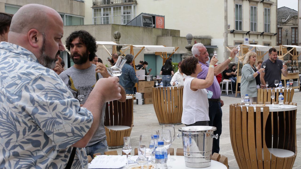 Las fotos de la recuperada Feira do Vio e Cereixas de Belesar.La feria cont con distintas actividades a lo largo del da, como un concurso de cata o un showcooking para aprender qu comidas mezclar con los distintos tipos de vino.