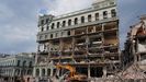 El hotel Saratoga en La Habana después de la fuerte explosión