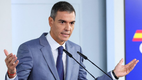 El presidente del Goberno, Pedro S&aacute;nchez, en la rueda de prensa posterior al Consejo de Ministros.
