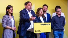 Vilalta, Junqueras y Rufián, entre otros, tras reunirse este sábado la cúpula de ERC.