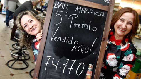 El bar Malpica, en Fene, vendi dcimos del 74770, quinto premio del sorteo de la lotera
