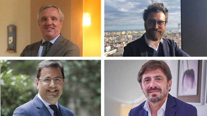 De izquierda a derecha y de arriba a abajo: Carlos Garrido, presidente de agencias; Ferran Anguera, profesor de Turismo; Javier G�ndara, presidente de las aerol�neas, y Jorge Marichal, presidente de los hoteles