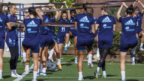 Imagen de un entrenamiento de la selección española femenina.