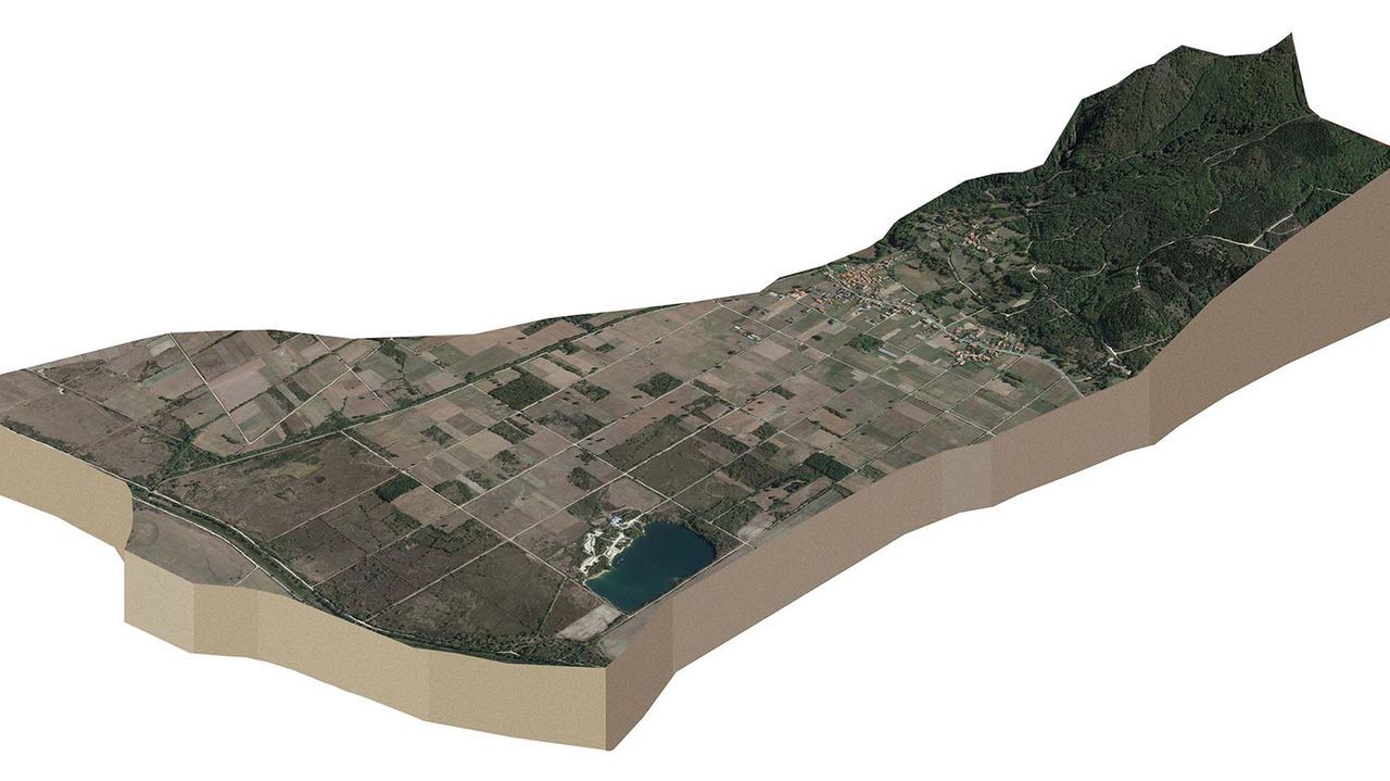 La UDC pone en valor su patrimonio arquitect�nico.Gr�fico en tres dimensiones del Plan B�sico Municipal de Porqueira.