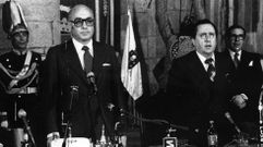 Cabanillas, a la derecha, durante la constitucin de la Xunta preautonmica, en 1978