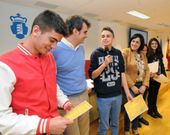 Los alumnos del IES Poeta An, en la entrega de diplomas. 