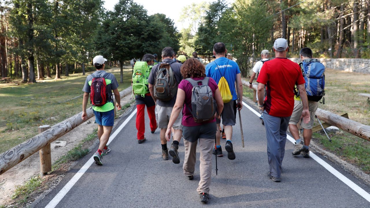 Los voluntarios, al comienzo de la jornada de lunes