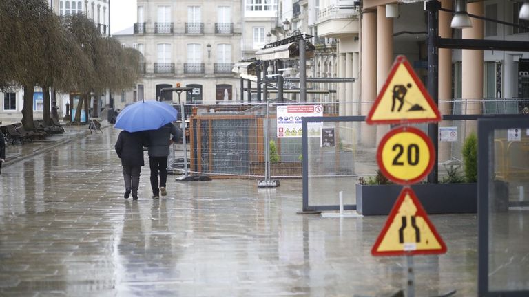 El centro de Lugo, vacío la tarde del domingo