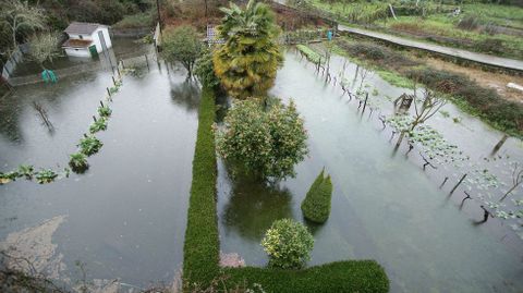 Inundaciones en la provincia de Ourense.La crecida del río Outeiro inundó Francelos (en Ribadavia)