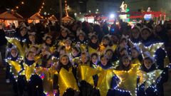 El Club Xirandela, durante su participacin en el desfile de Pap Noel de Sarria