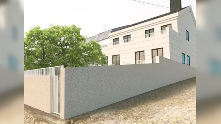 Infografía del hostal con licencia de construcción en Portomarín