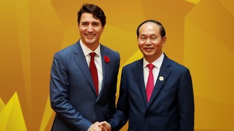 El presidente de Vietnam Tran Dai Quang y el primer ministro de Canad, Justin Trudeau